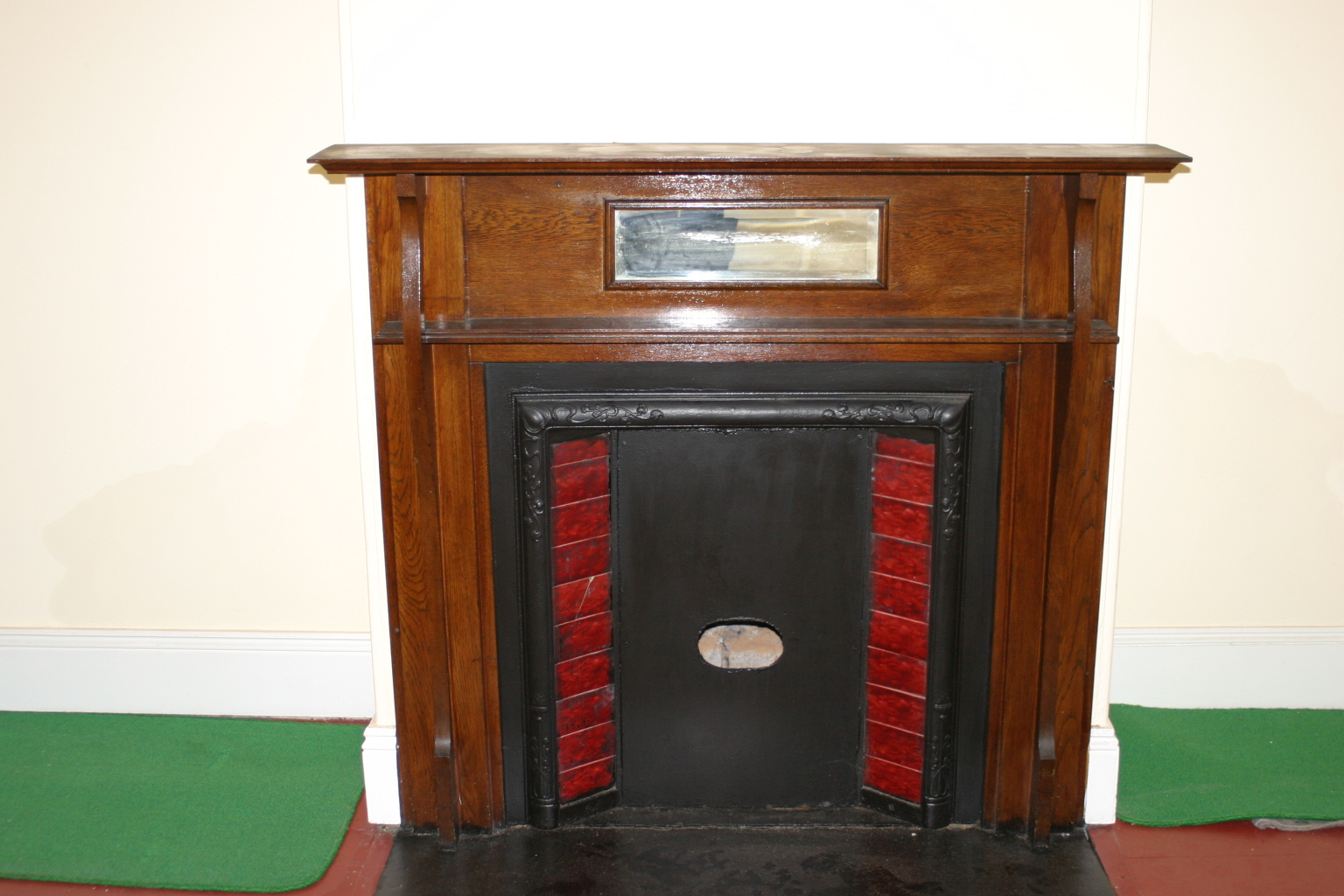 fireplace in living area.