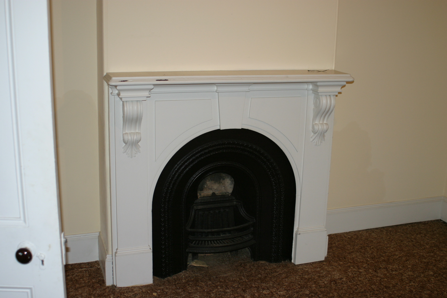 fireplace in bedroom at front of the house.