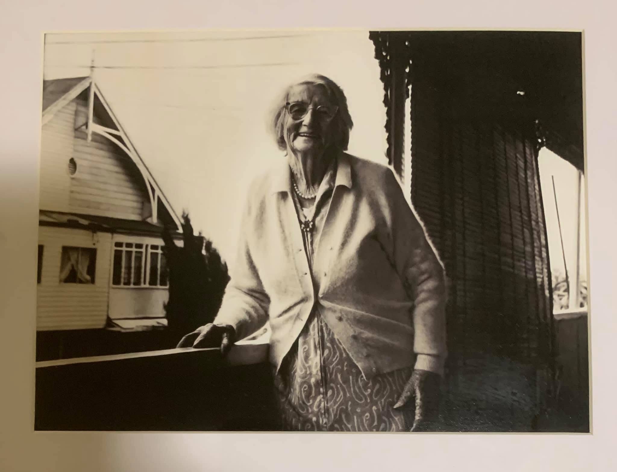 Eva Gilmore on the front Verandah in 1975